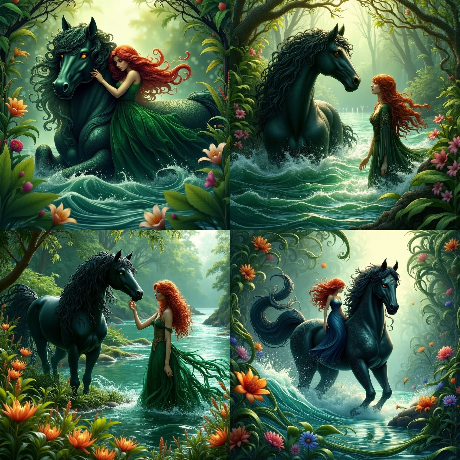 Celtic Kelpie Horse in Mystical Seaside Landscape