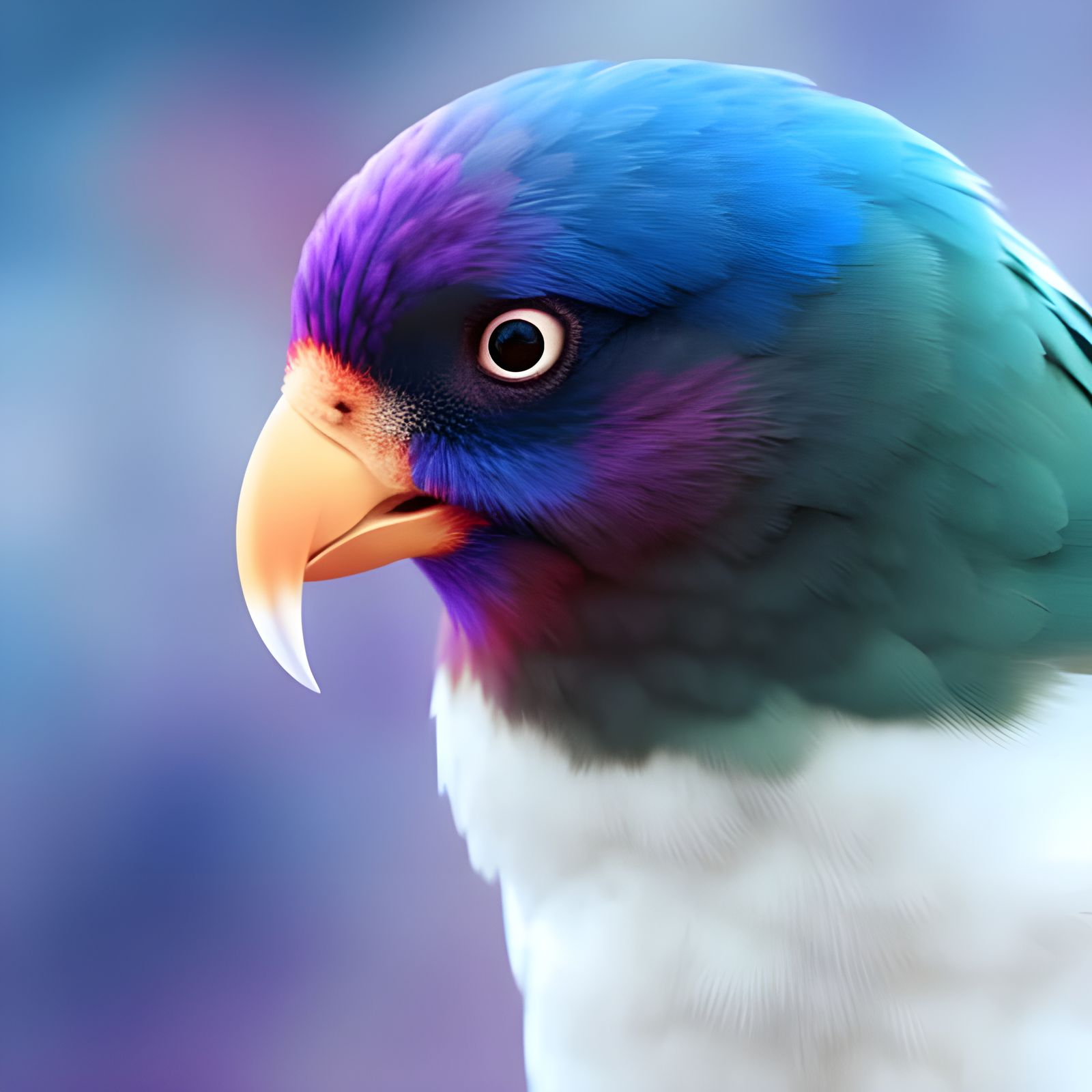 Colorful Birds Feast: Oil Painting Masterpiece