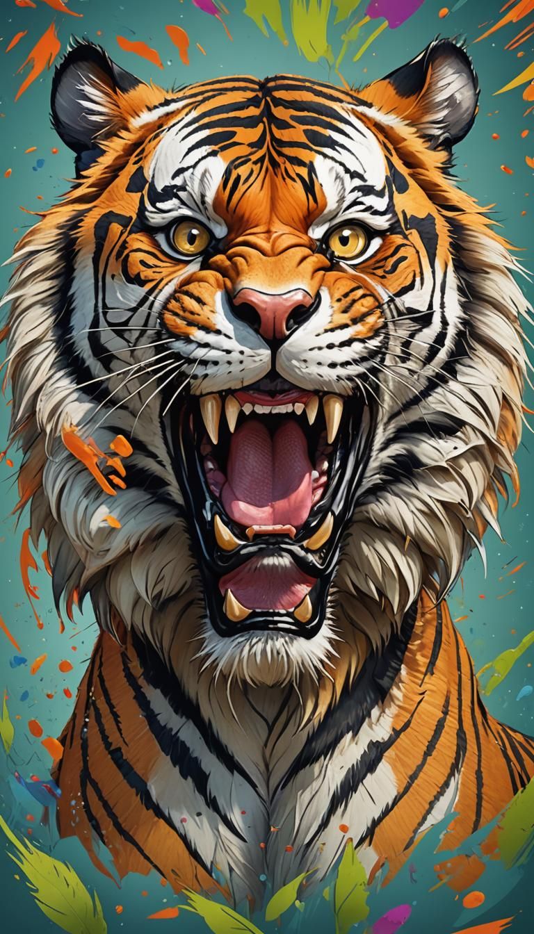 Comical Tiger Caricature in Chuck Jones Style