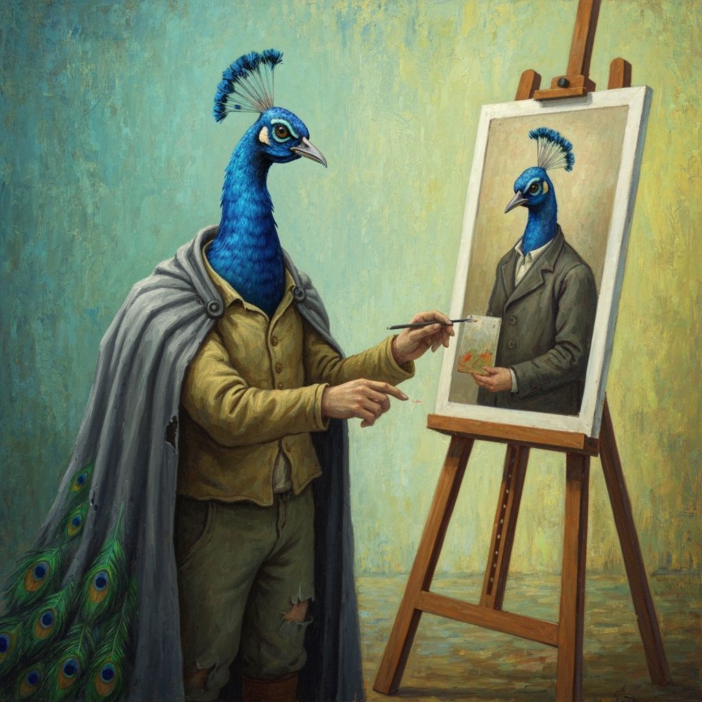 Peacock Painter in Van Gogh Style
