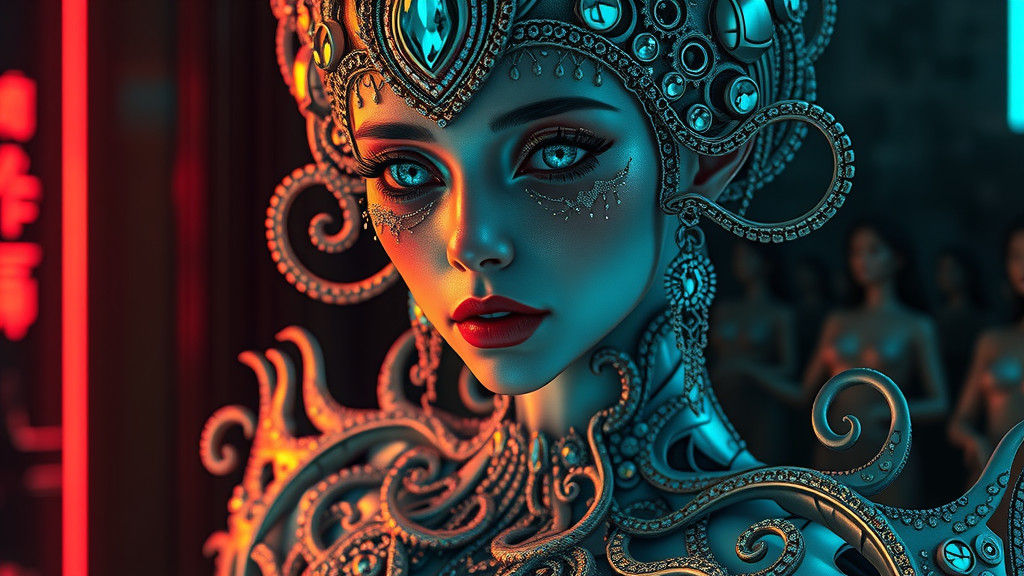 Woman in Iridescent Costume: A Biomechanical Aesthetic