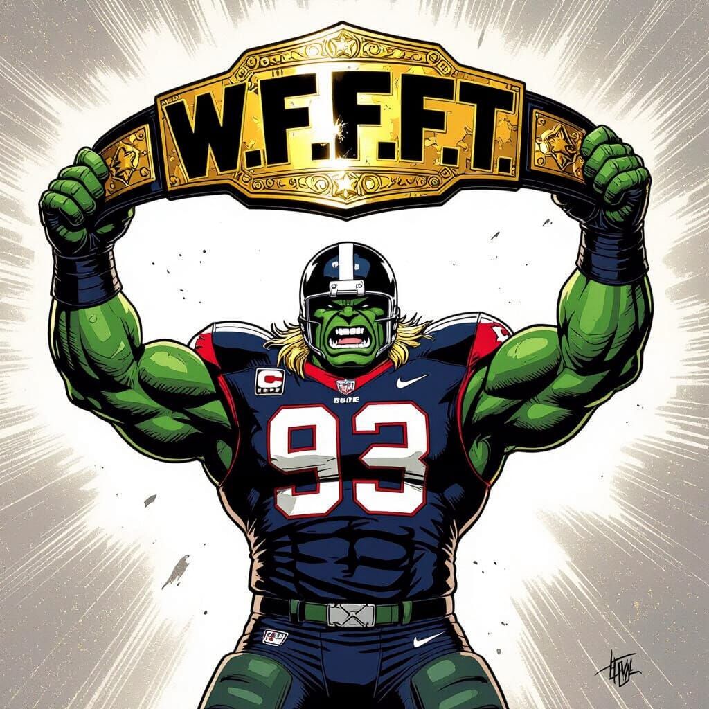 Monster Football Player with Championship Belt