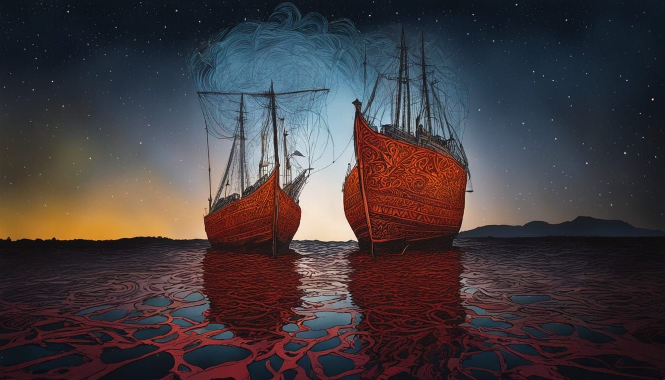 Expressive Linoprint Masterpiece in Vibrant Colors