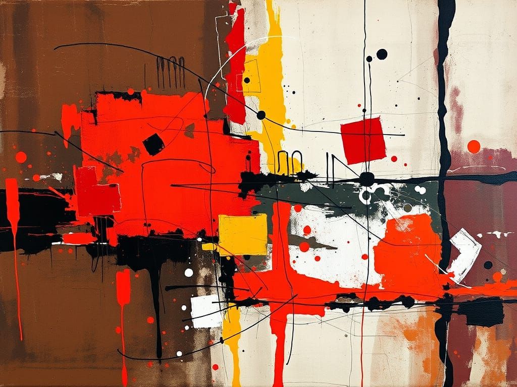 Abstract Multicolored Structure Shattering, Expressionist St...