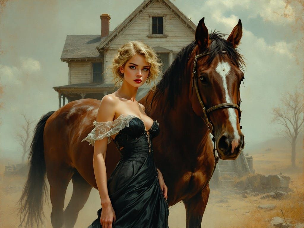 Ethereal Night Rider in the Shadows