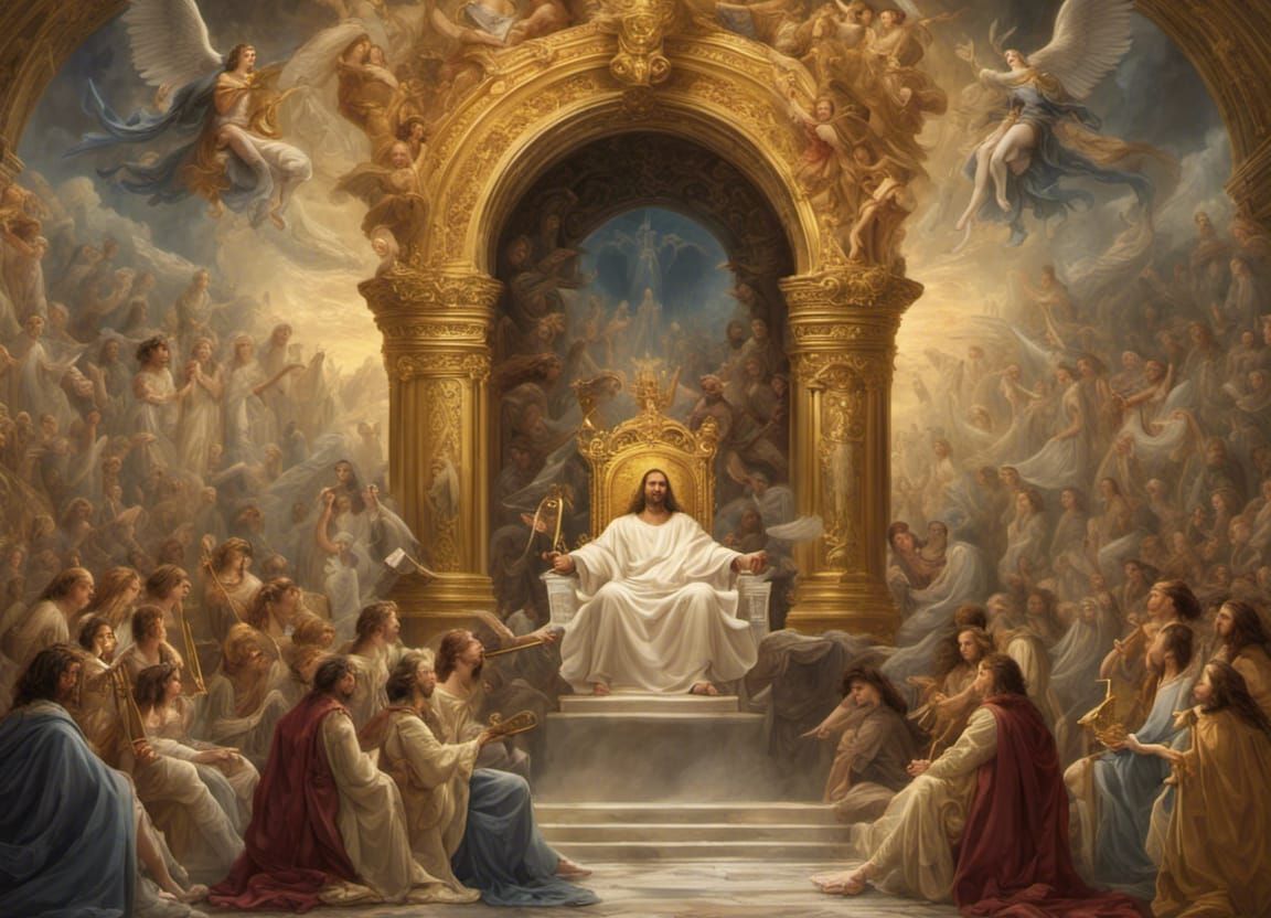 Jesus Christ Enthroned in Heaven: Fantasy Concept Art