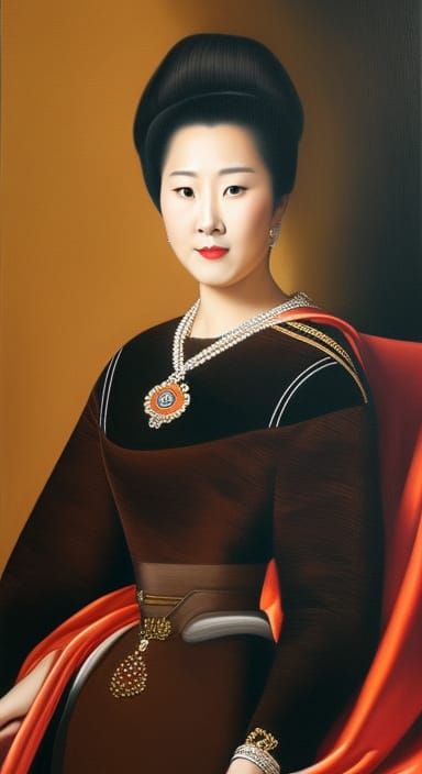 Centered Lady in Benizuri-e Ukiyo-e Style