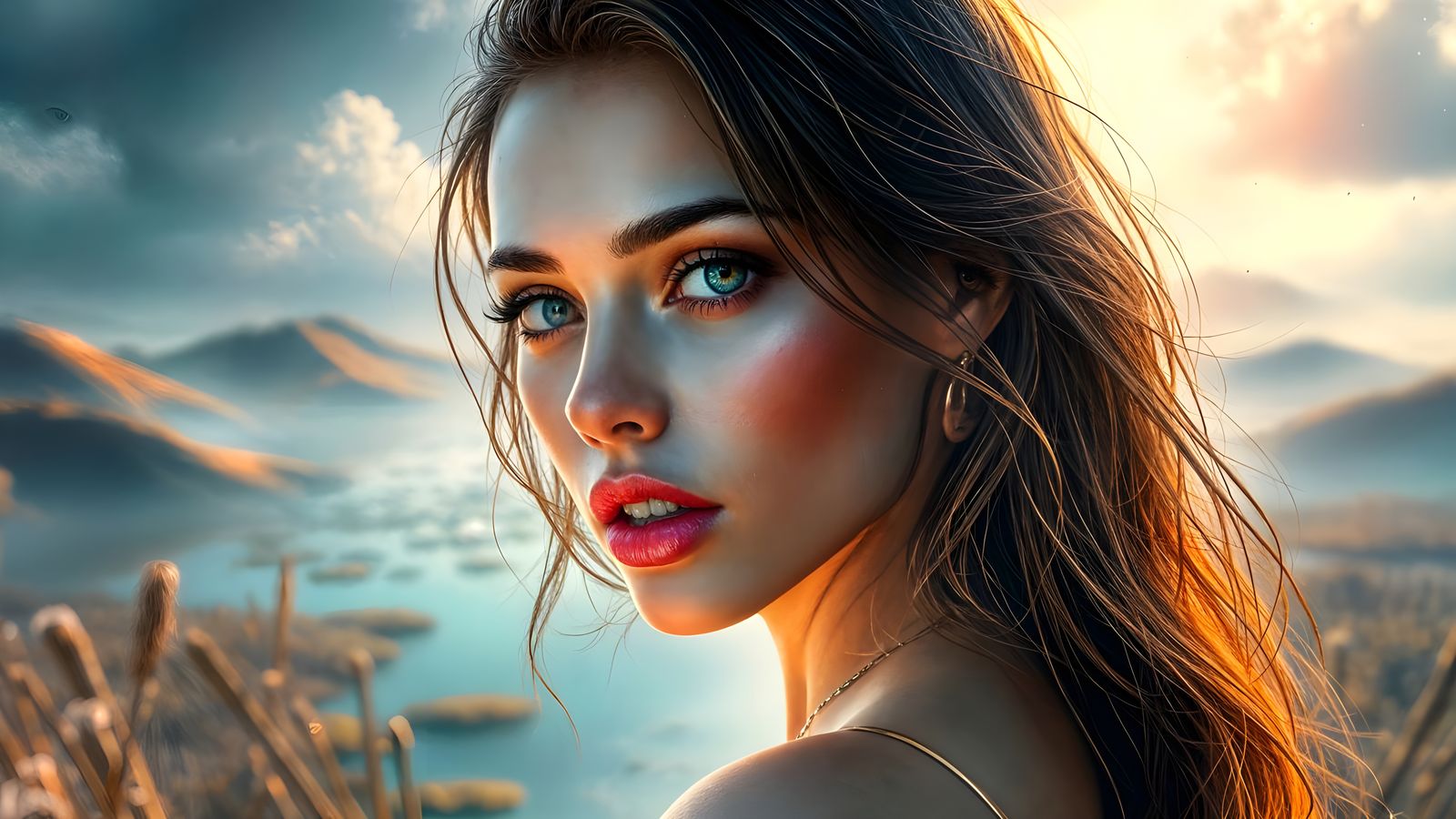 Whimsical Fantasy Goddess in Airbrushed Oil Painting