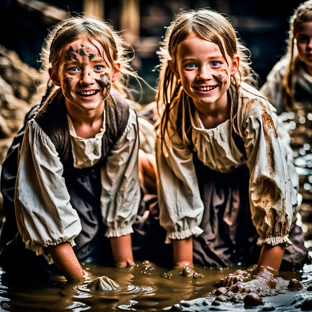 Two friends playing in the Pigpen