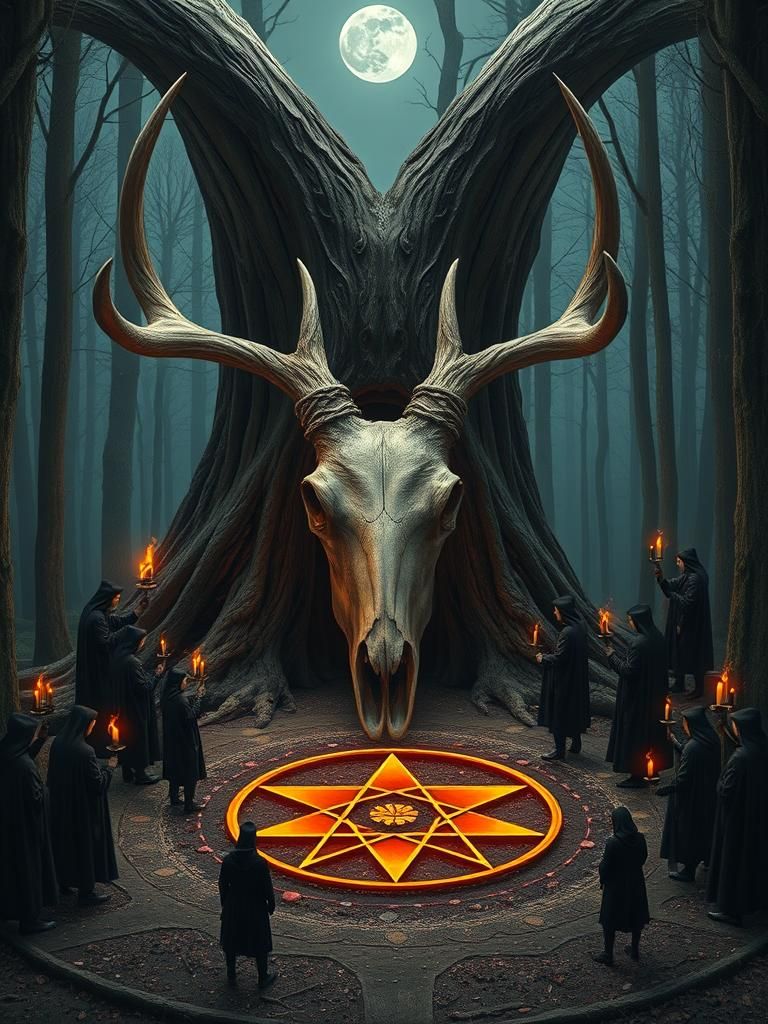 Surreal Architecture: Carved Tree and Cult Ritual