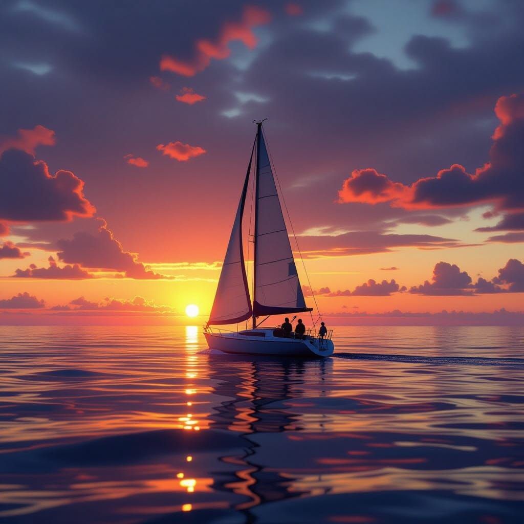 Serene Sailboat Sunrise on Lake Ontario