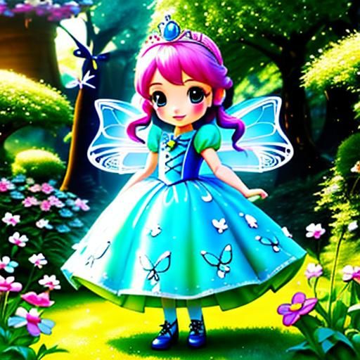 Chibi Fairy Princess in Pixar Style