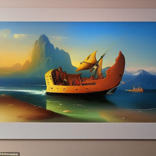 Vibrant Surrealist Abstraction Combines Aivazovsky and Mona....