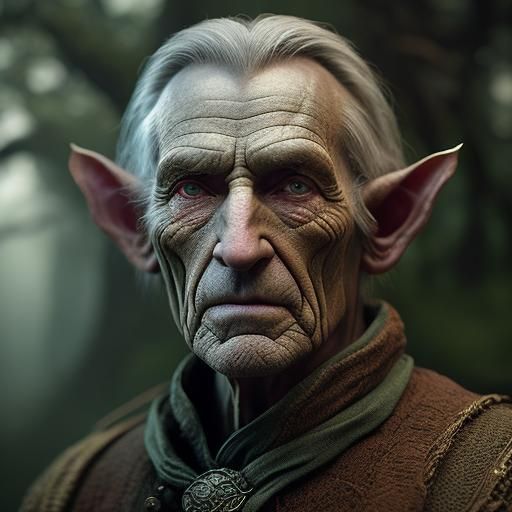 Old Elf in Forest: Fantasy Concept Art