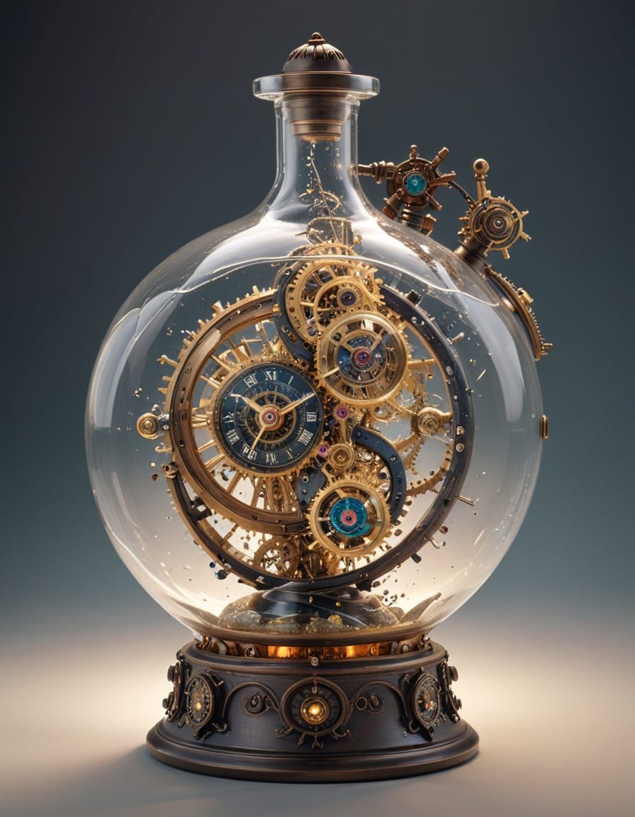 Glass Clockwork Vortex in Effervescent Colors