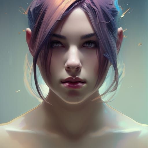 Detailed Portrait in Bathtub, Dynamic Lighting, Splash Art