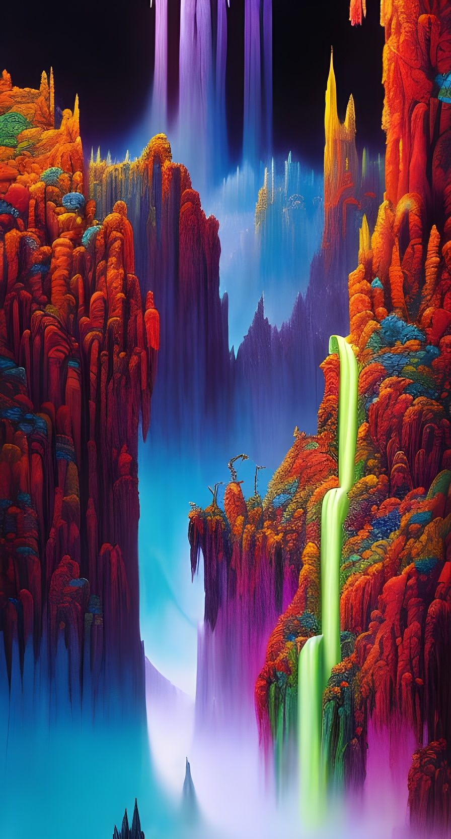 Psychedelic Funhouse Dripping Cosmic Stalactites