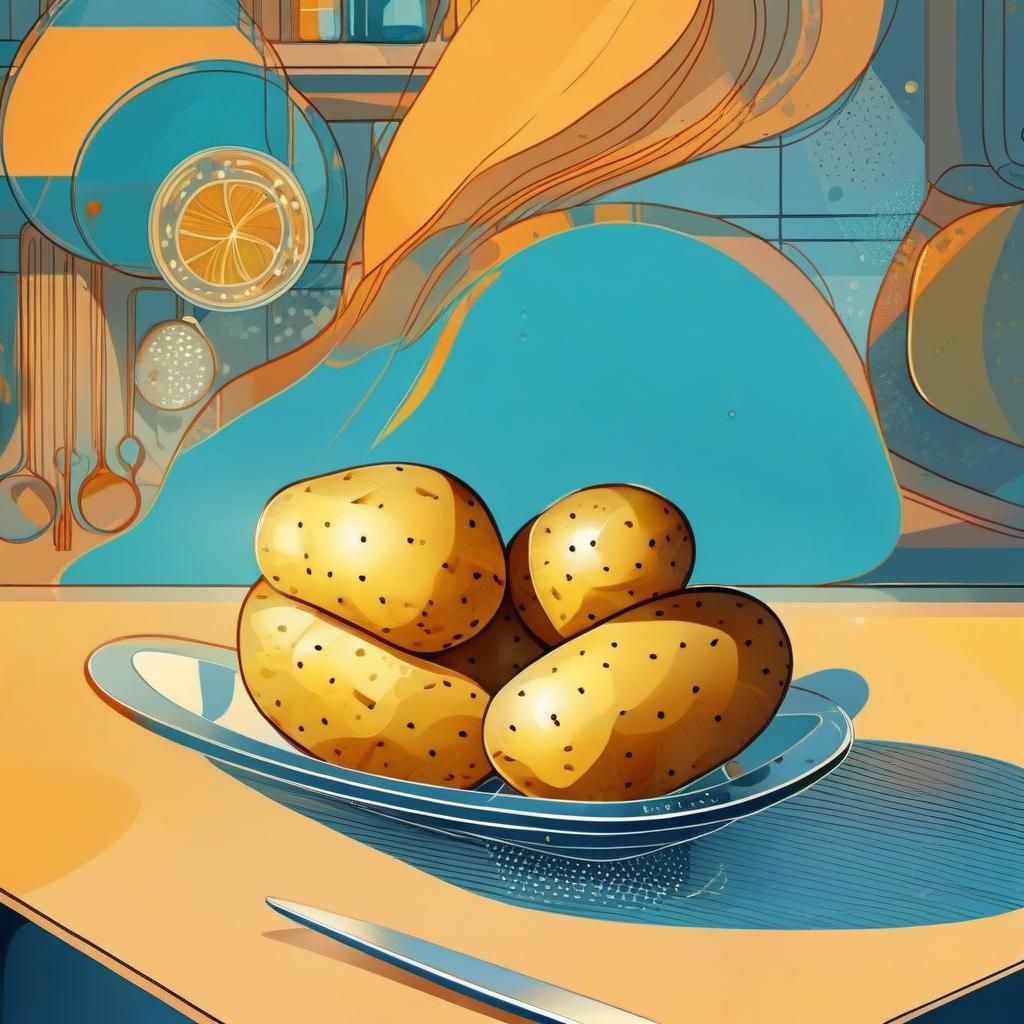 Potato Portrait: Digital Illustration in Abstract Style