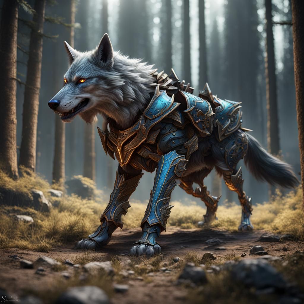 Armored Wolf Fantasy Concept Art