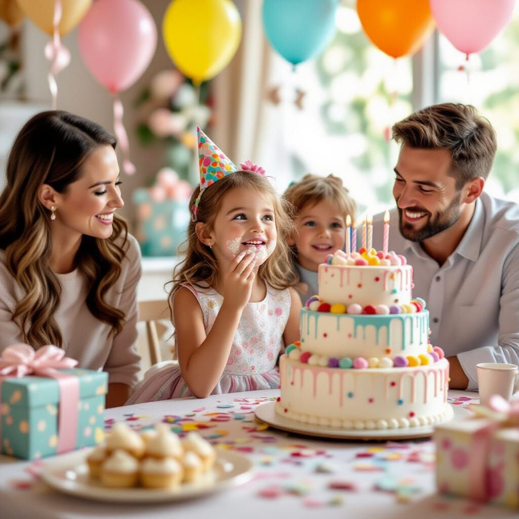 Girl's Delight: A Vibrant Birthday Celebration in Ultra-Real...