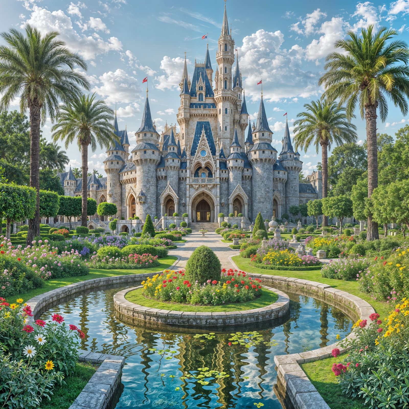 Majestic Castle Garden in Realism Style