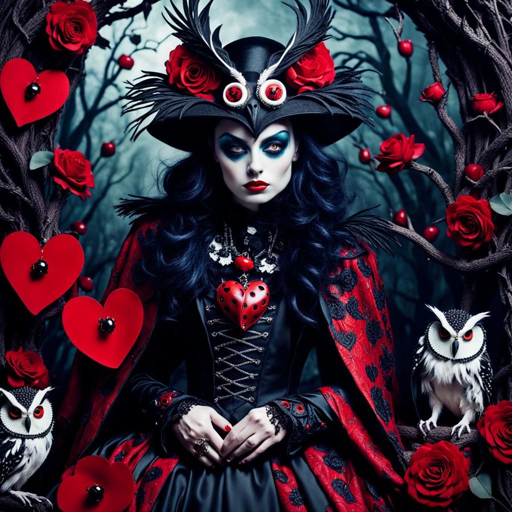 Night Owl Witch in Burtonesque Macabre Fashion