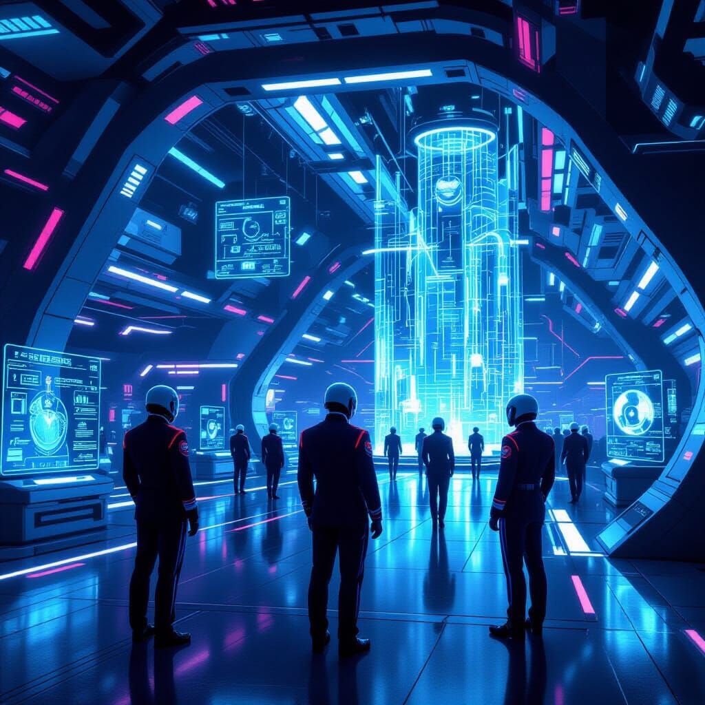 Futuristic Space Academy in Sci-Fi Style