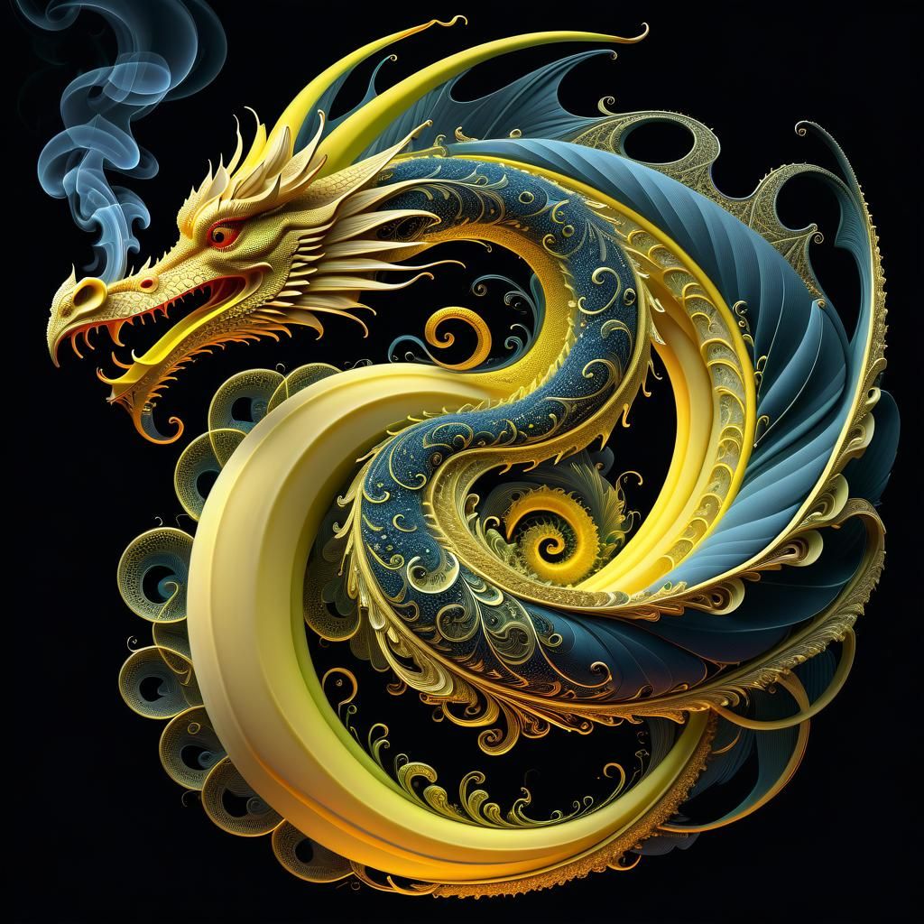 Banana Dragon in Gothic Fantasy Art Style