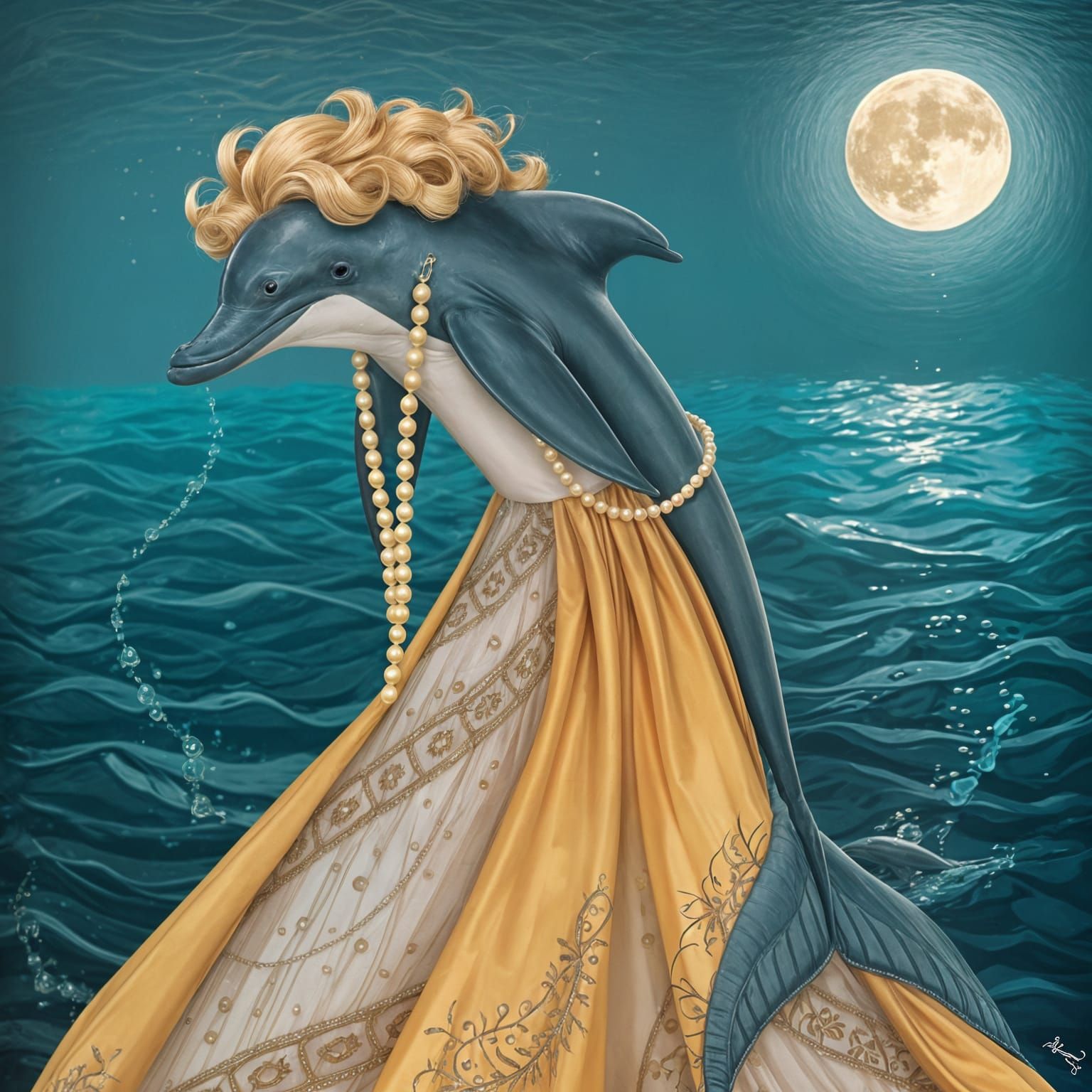 Dolphin in Elegant Evening Attire