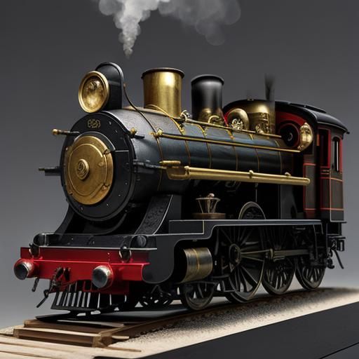 Detailed AI Rendering of a Steam Engine