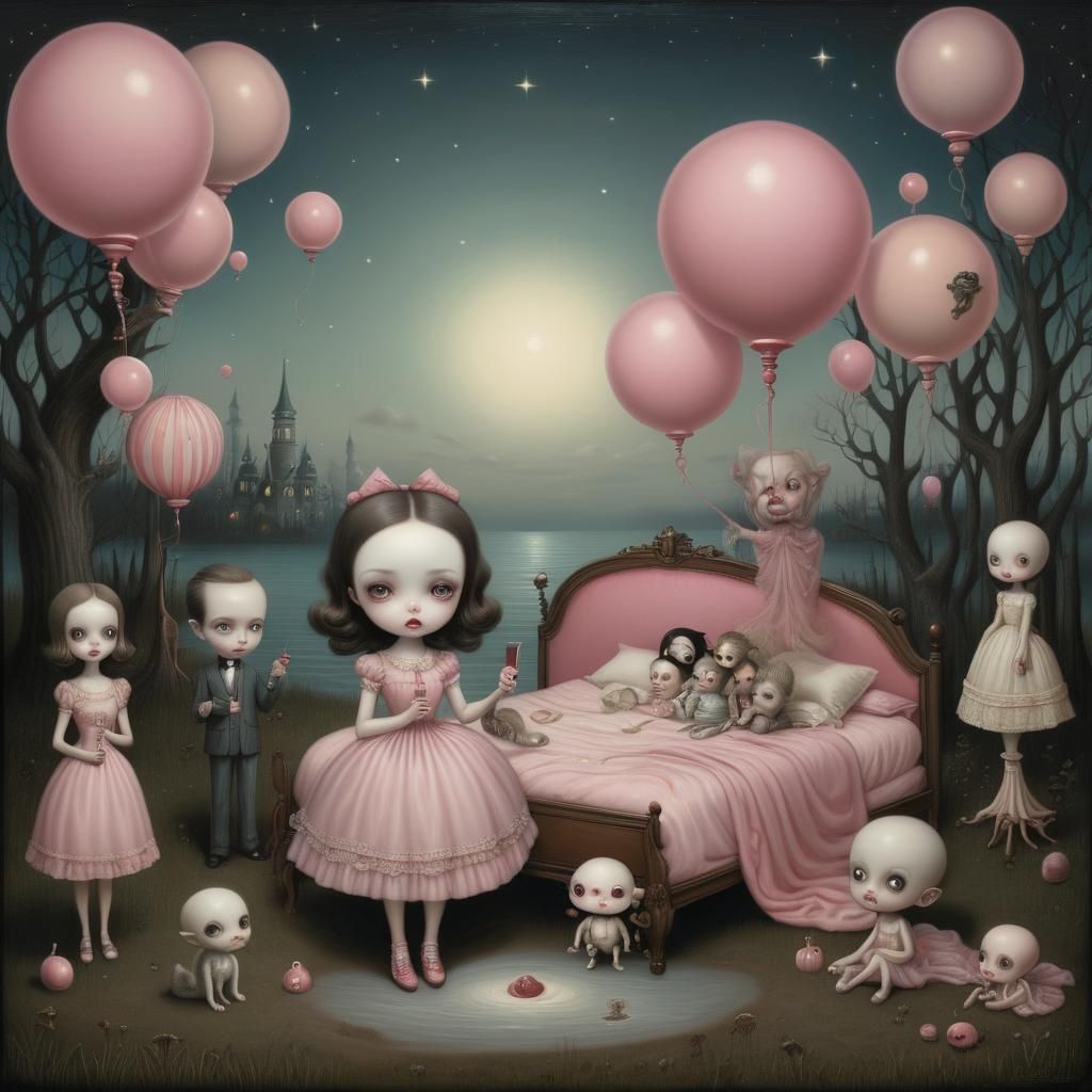 Surreal Night by Mark Ryden Style