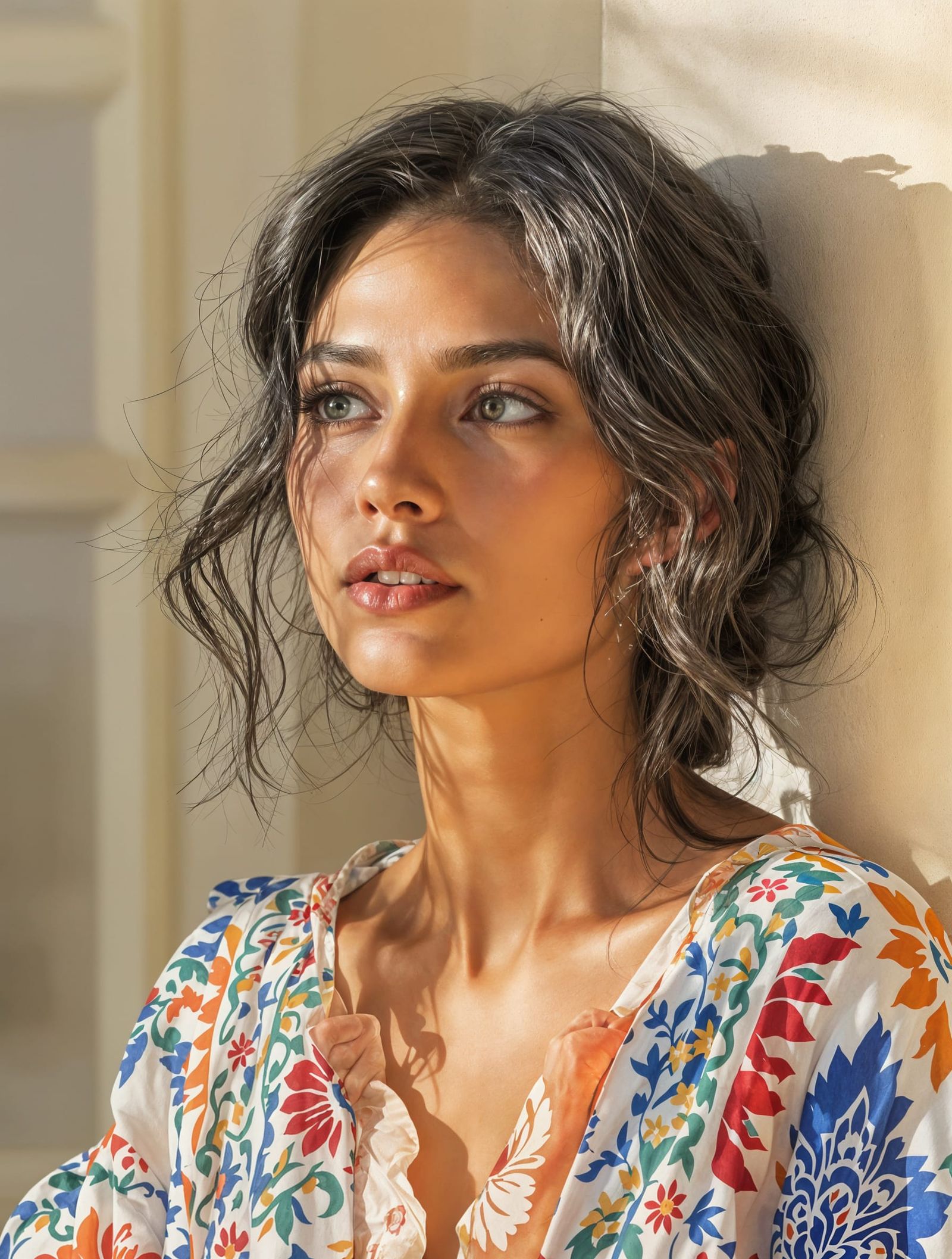 Latina Woman in Luminous Realism Portrait