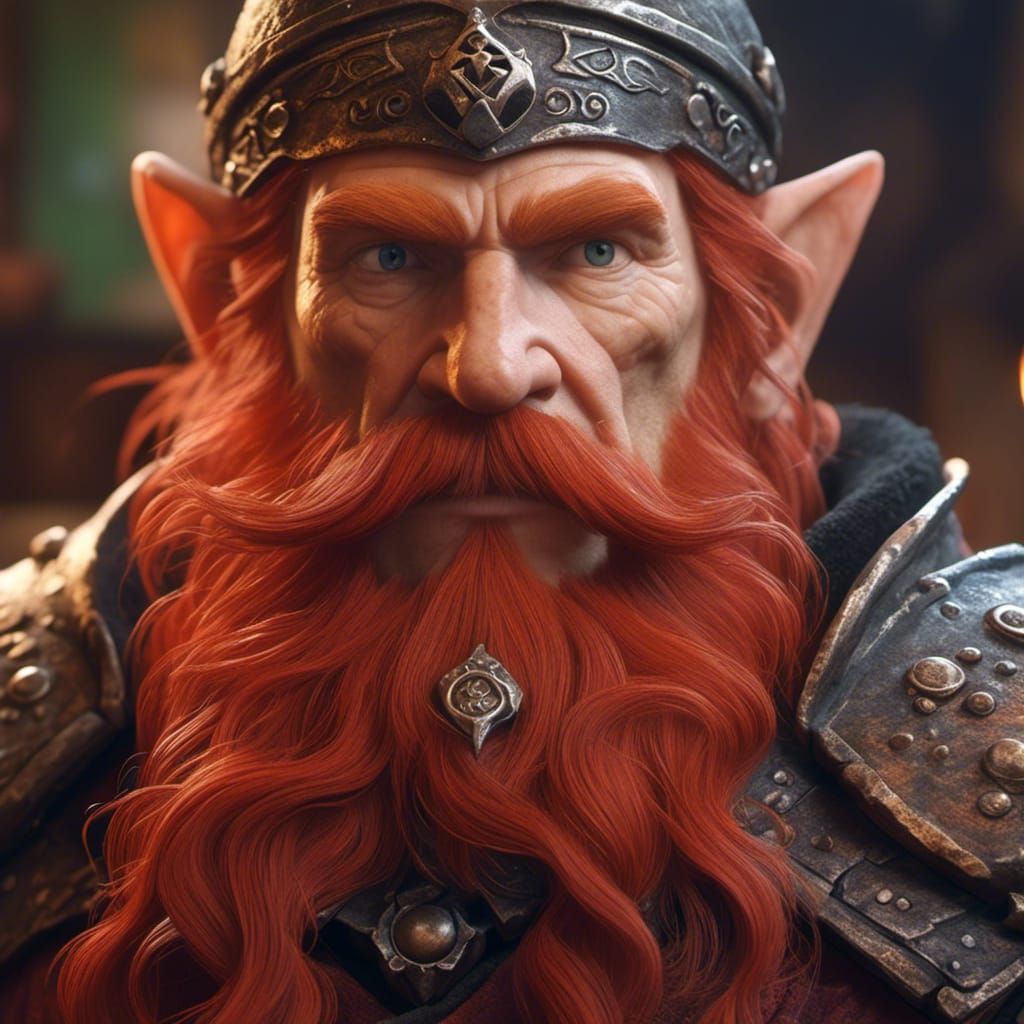 Dwarven Elder Portrait in Medieval Tavern