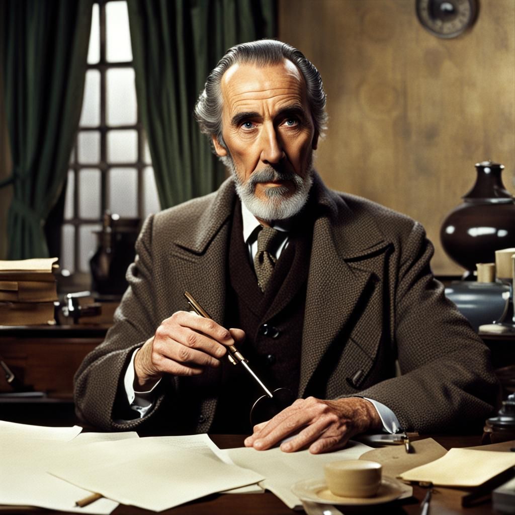 Sherlock Holmes Portrait Inspired by Christopher Lee