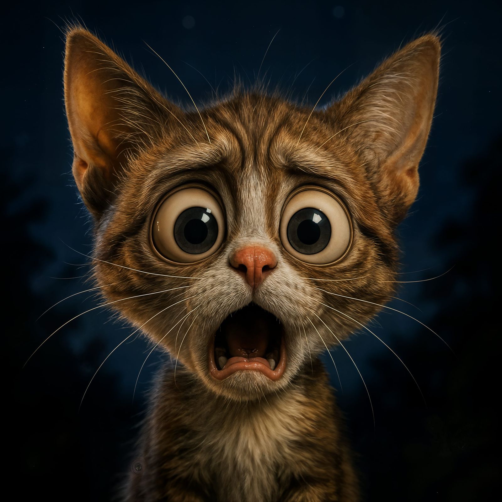 Shocked Kitten CGI Caricature