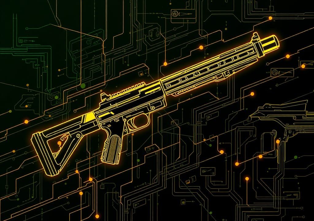 Cyberpunk Digitial Golden Gun v2