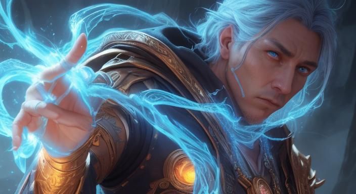 Enchanting Mage Casting Spell with Dynamic Lighting