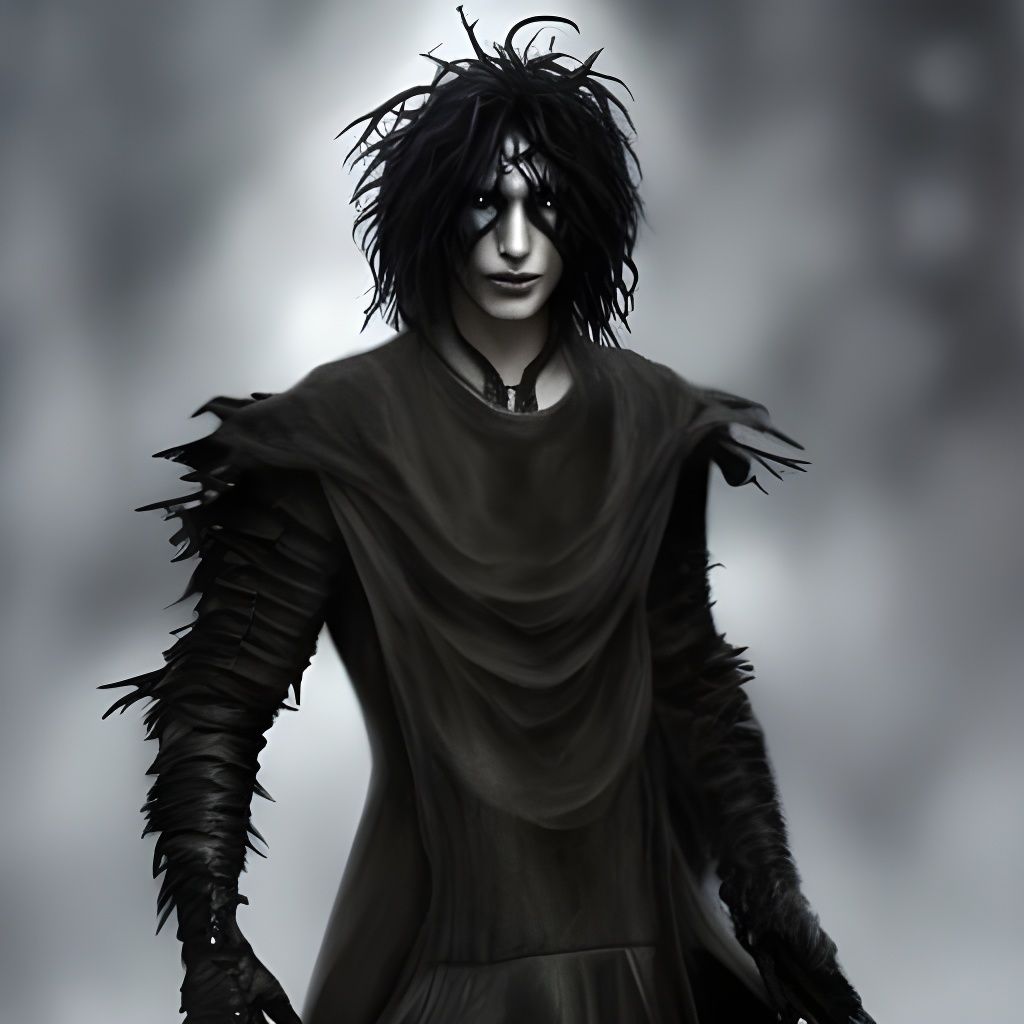 Hyperdetailed Portrait of Eric Draven in the Rain