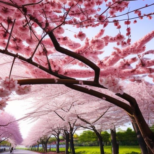 Blooming Cherry Blossoms in Spring