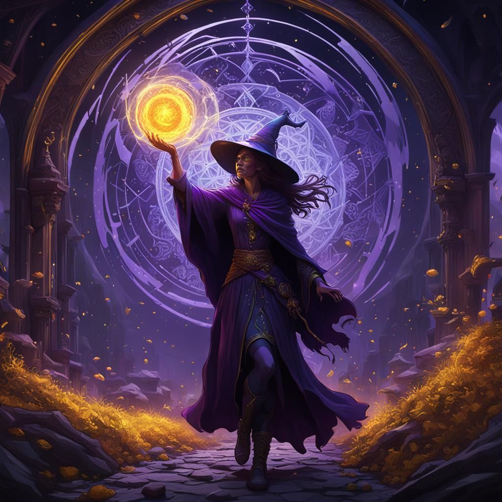 Witch's Energy Field: Dark Fantasy Concept Art