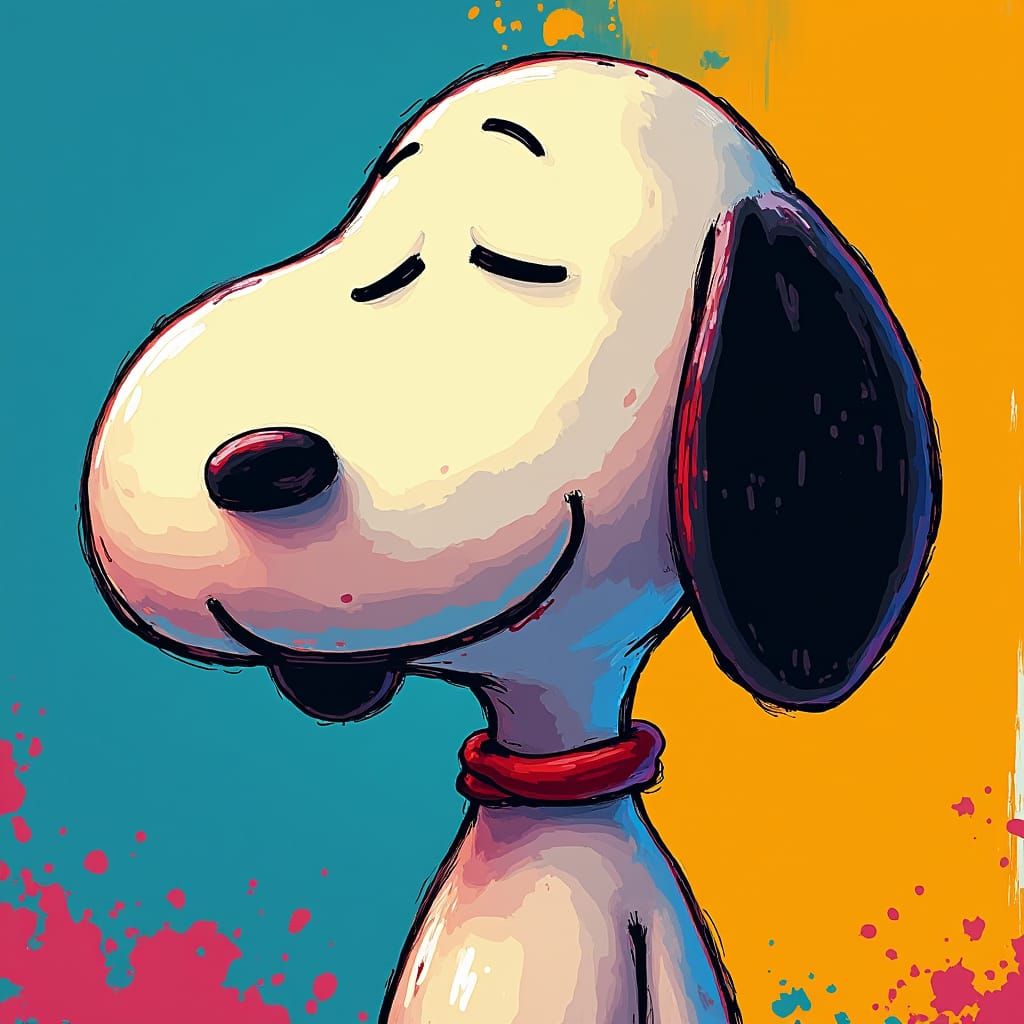 Snoopy Portrait in Pop Art Style
