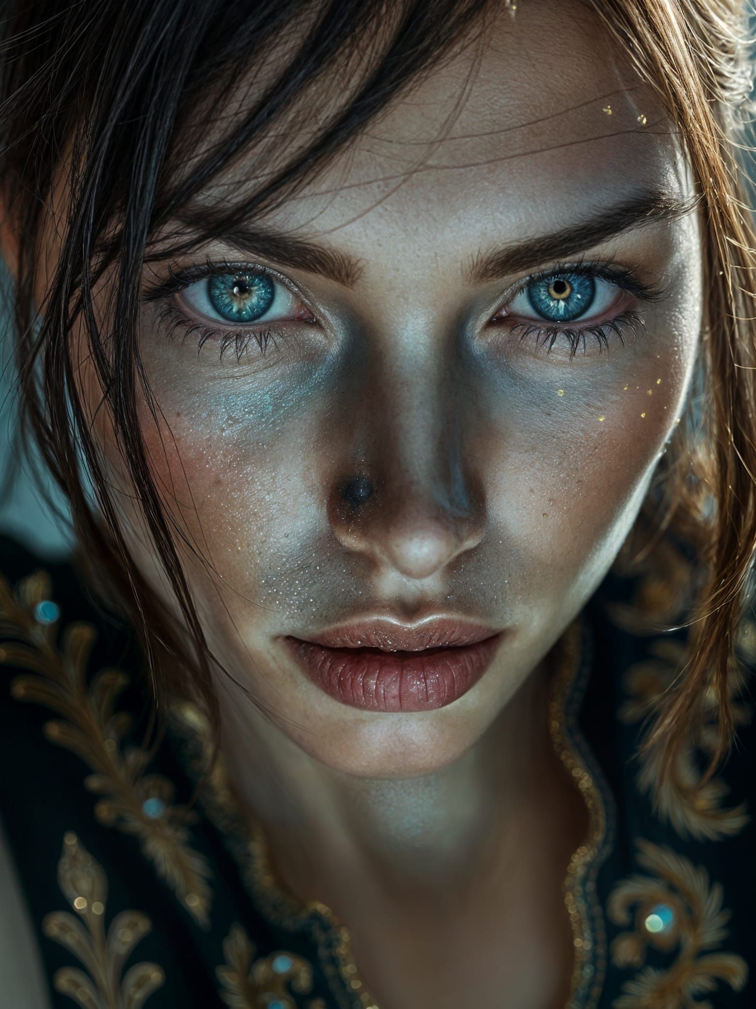 Mesmerizing Portrait of a Beautiful Woman with Glitter