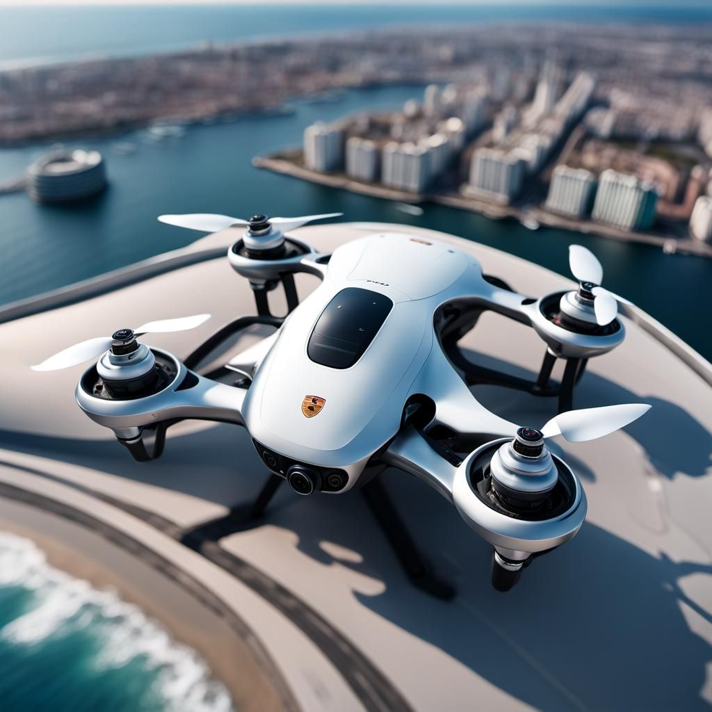 Futuristic Flying Drone Inspired by Porsche Design