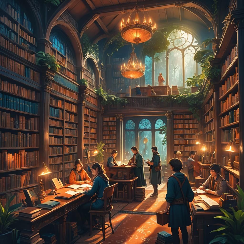 Fantasy Library Concept Art in Unreal Engine 5
