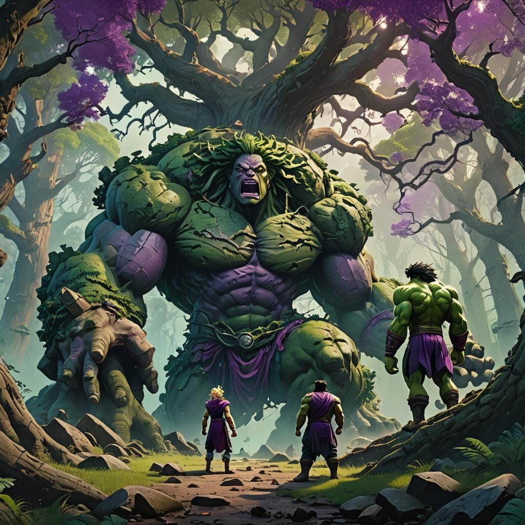 Epic Fantasy Battle in Mystical Forest