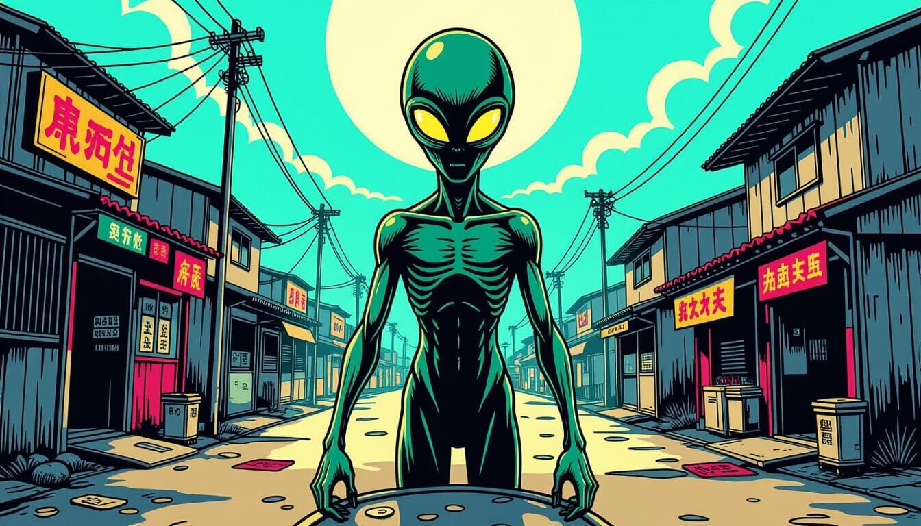 Alien Marketplace for Human Slaves Manga Style