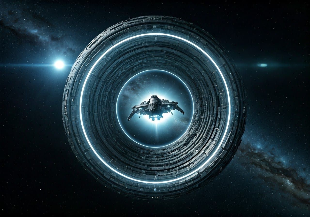 Futuristic Wormhole Generator Creates Alien Portal