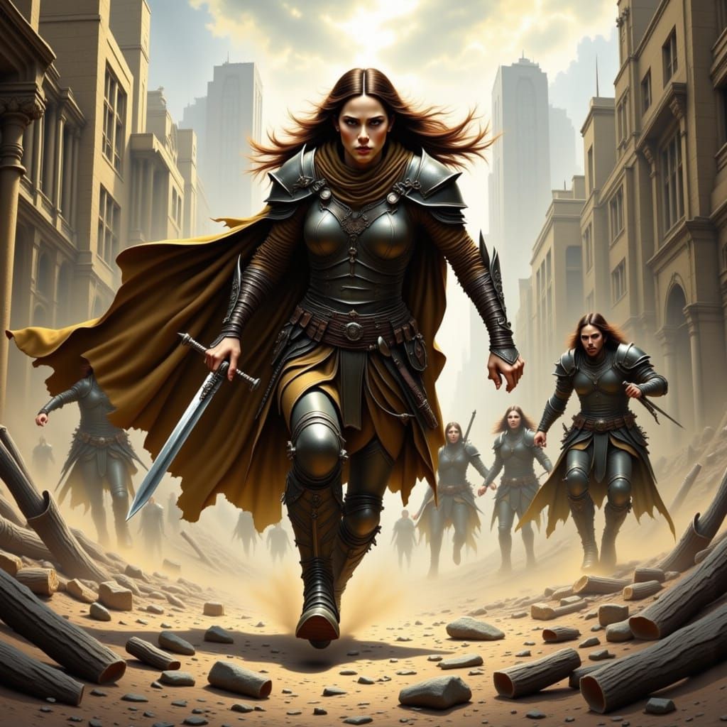 Elf Warrior Charges into Battle in Dramatic Lighting