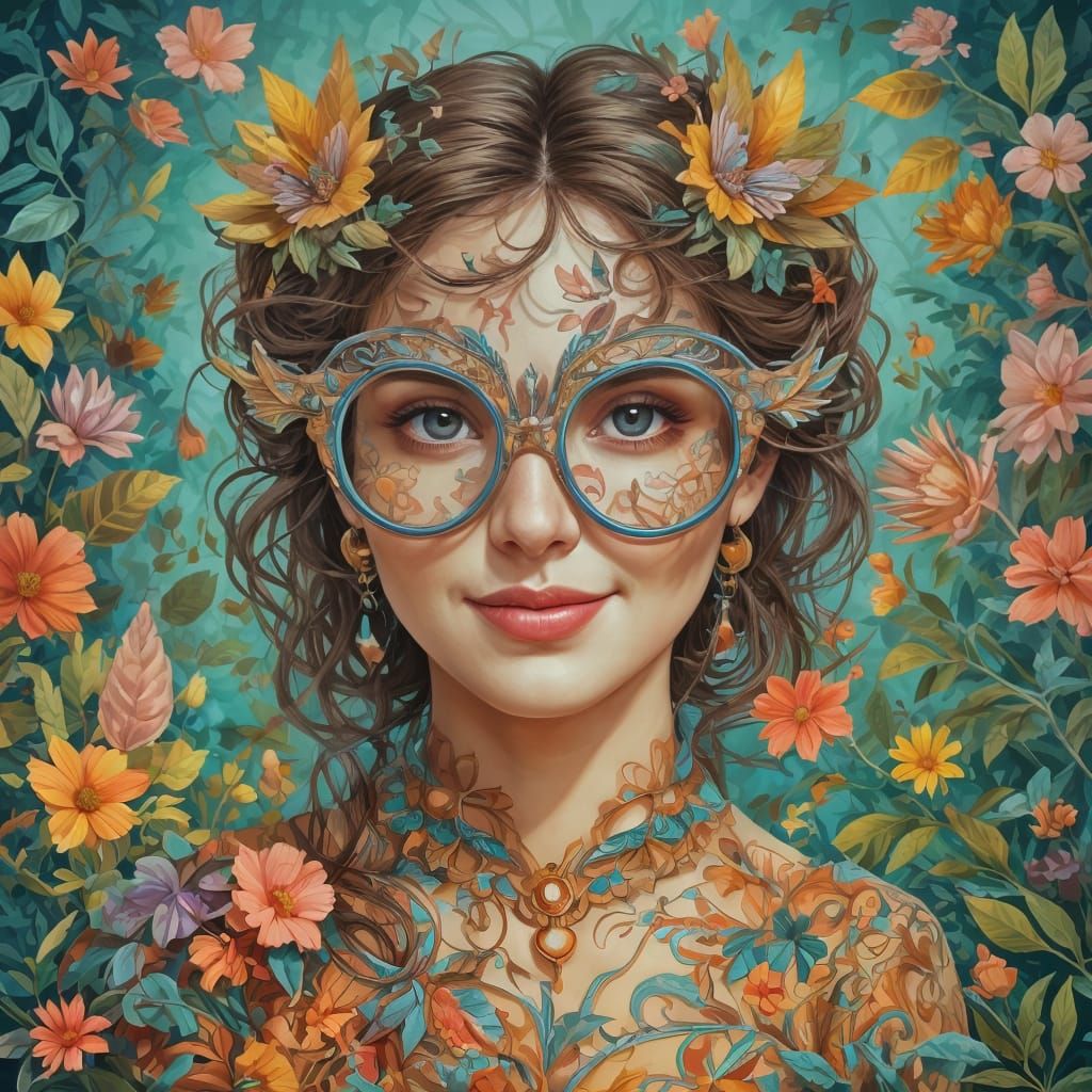 Whimsical Owl Woman Portrait in Detailed Digital Art