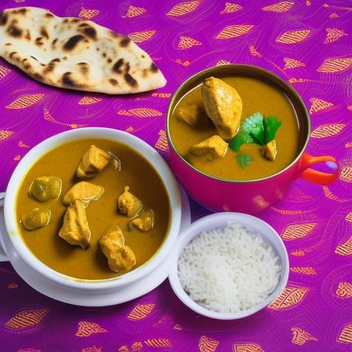 Chicken Curry Still Life as Acrylic Painting